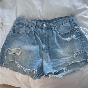 Denimist shorts Light Blue Distressed Denim Shorts - Women's Casual Cutoffs
